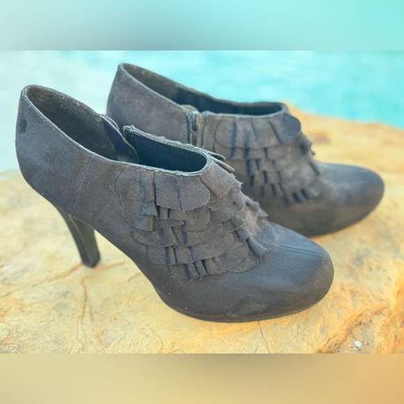 Black Suede Like Madden Girl Booties (Size 8) - Picture 10 of 13